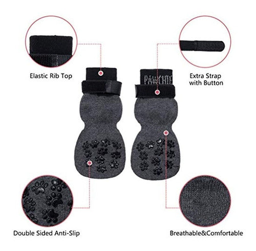 Pawchie Dog Socks for Wooden Floors with Non-Slip Strap 1