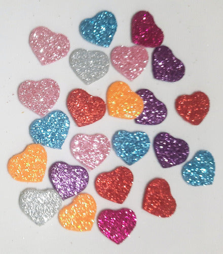 Corazones Chicos, Goma Eva Glitter Pack X 80 Unid. Evalandia 0