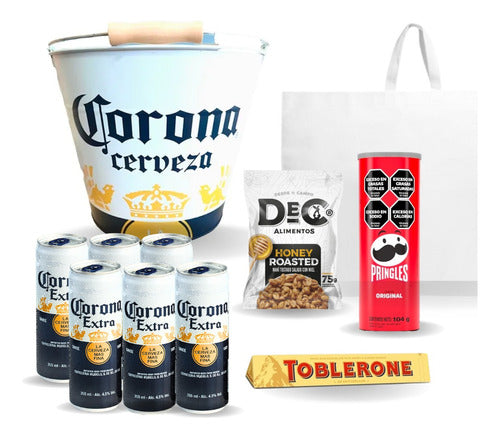 Corona Aluminum Ice Bucket Gift Set with Beers and More Goodies 0
