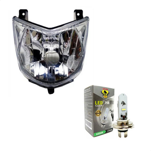 Farol Bloco Óptico Lander 250 12 Plasmoto E Lâmp Led Strobo 0