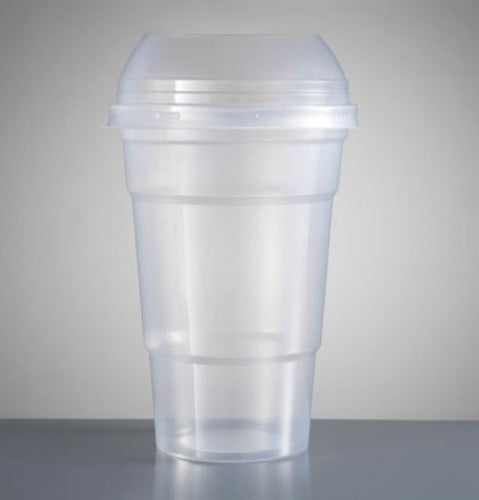 Disposable 375cc Frappe Cup with Domed Lid - Pack of 100 Units 1
