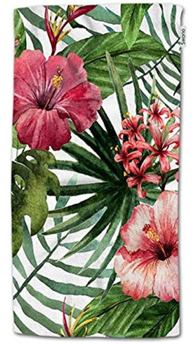 Hgod Designs Tropical Flower Hand Towels, Palm Leaves 0