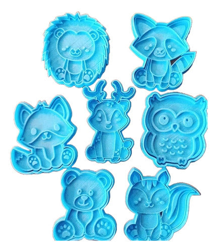 P3D Forest Animals Cookie Cutters + Stamp Set X7 0