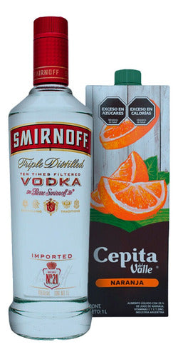 Smirnoff Original Vodka 700 Ml + 3 Cepita Orange 1 Liter 0