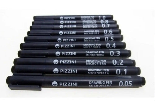 Pizzini Estilografo Punta 0.1 A 0.8 Pack X5 Surtido 0