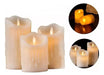 Set of 3 LED Flame Effect Warm Light Candles with Movement Battery Operated 4