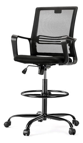 Olixis High Drafting Chair - Ergonomic Office Desk Chair with Adjustable Footring 0