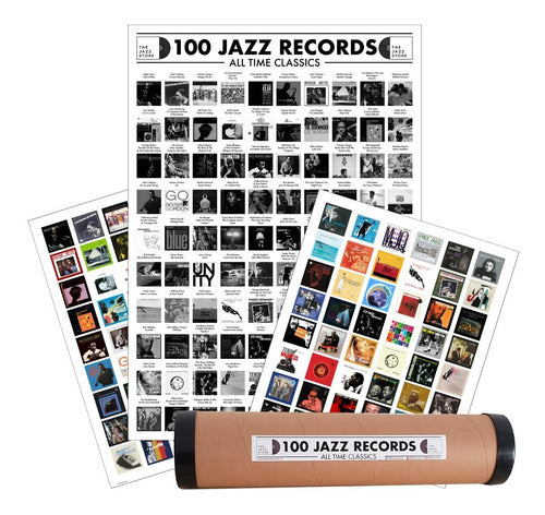 The Jazz Store Poster 100 Jazz Records All Time Classics + Stickers 0