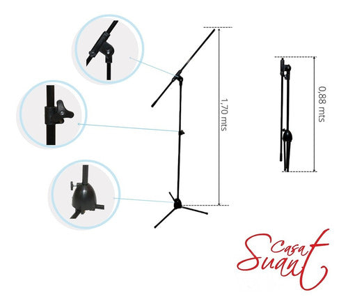 Krupa Kit Soporte Pie De Micrófono Plegable + Araña Para Condenser 2