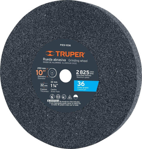 Truper 10'' Aluminum Oxide Grinding Wheel Gr36 0