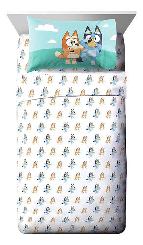 Jay Franco Bluey & Bingo 5 Piezas Twin Size Bed Set - Incluy 2