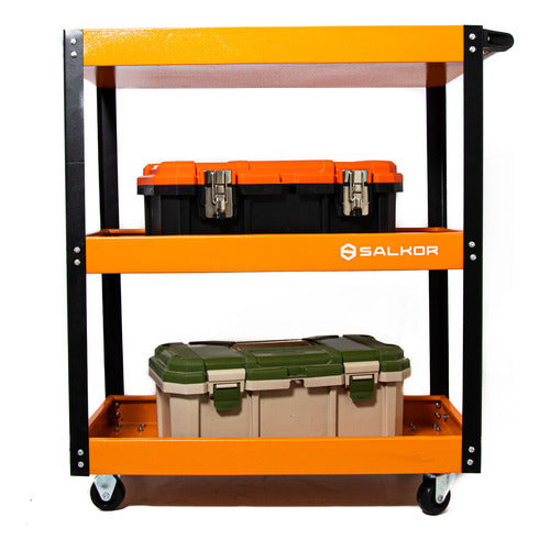 Salkor Tool Trolley with 3 Shelves and Wheels 1