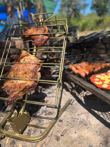 Asador Criollo, Estaca Libro Parrilla, Regulable Desmontable 1