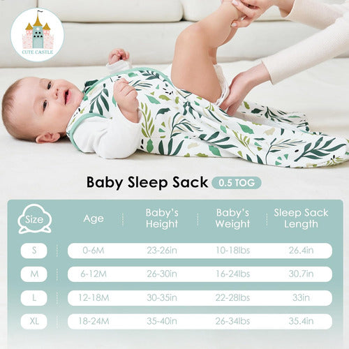 Saco De Dormir Bebé 0-6 Meses, Algodón Liviano, Pack De 3 Ve 3