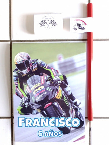 Atelier Ludico Souvenir Motos - 10 Notebooks 14x10 Cm with 10 Erasers and 10 Pencils 3