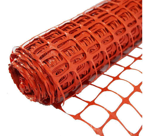 OMM Malla Plastica Naranja Fluo Red Plastica Seguridad 1x50 Mt 0