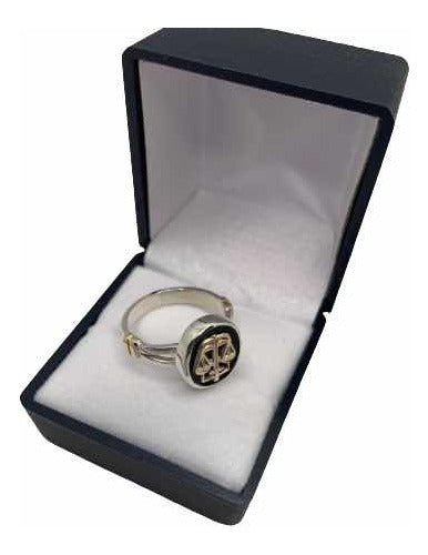 Atlanthis Professional Lawyer Ring in Silver, Gold, and Onyx 0