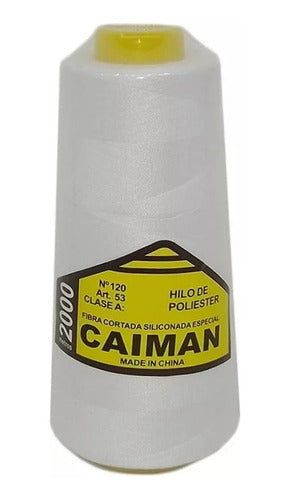 Caiman Hilo De Poliester N°120 Para Maquina Recta 2mil Mts X5 Unid 0