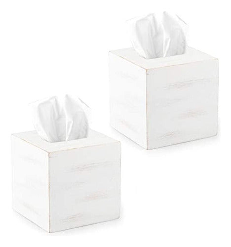 Ilyapa Square Wooden Tissue Box - Pack of 2 0