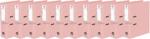 The Pel Wide Office Binder Set X10 - Pastel Pink 0