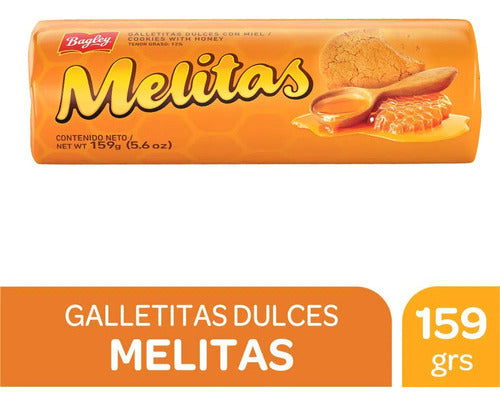 Bagley Pack X2 Galletitas Dulces Melitas Sabor Miel 159gr 1