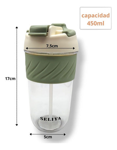 SELIYA Kids Bottle with Spout and Straw 450ml Reinforced Acrylic 1