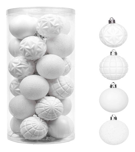 Valery Madelyn White Ball Ornaments for Halloween and Christmas 0