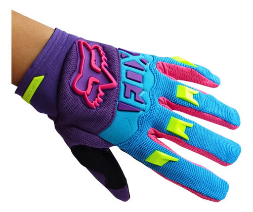 Simil Fox Lady Long Finger Gloves M Black Purple Fuchsia 0