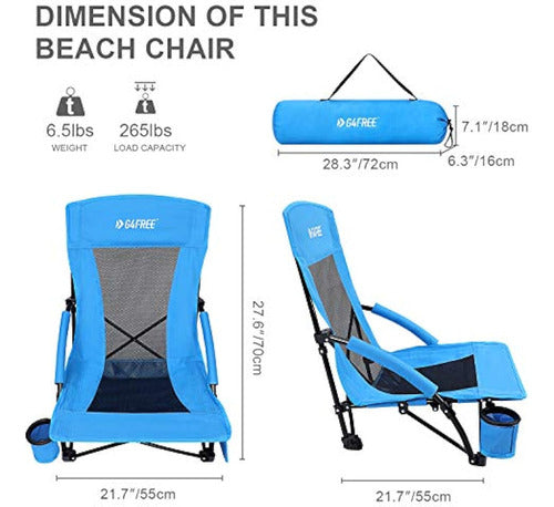 G4free Silla De Playa Con Eslinga Baja, Silla De 2