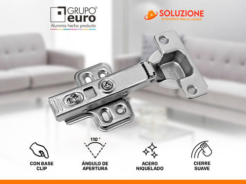 Grupo Euro Soft-Close Hinge 35mm Codo 0 Pack of 2 Units 2