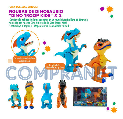 Dinosaurio Juguete Dino Troop X 2, Coleccionable 12845 1