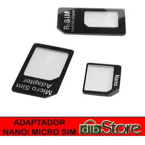 DB Adaptador Nano Micro Chip Sim Celular X3 + Clip iPhone Y Más 3