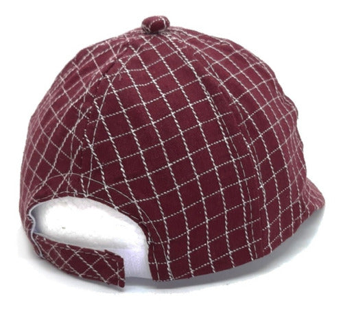 Baby Beanie Hat with Visor Checkered Design 16