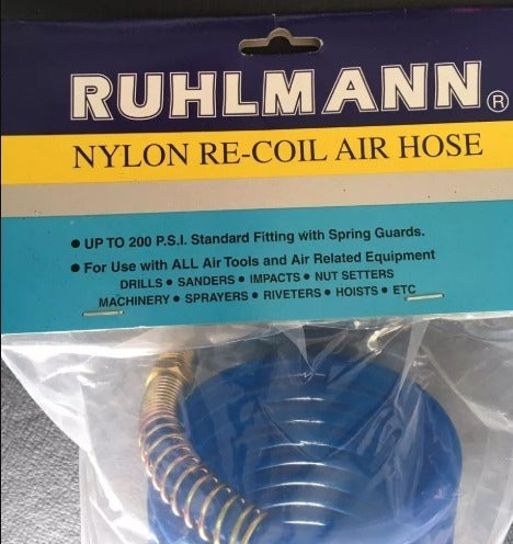 Ruhlmann 1/4'' x 7.6m Spiral Air Compressor Hose 2