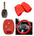 Cubre Volante + Funda Llave Silicona - Honda City Civic Rojo 0