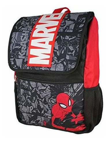 Marvel Spiderman Backpack Front Flap Compartimiento Mochila 0