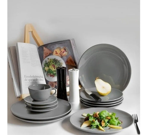 Set of 6 Oxford Unni Grey Ceramic Dinner Plates 26 cm 21