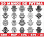 Vectores Corte Laser -  Pack 20 Manos De Fatima Combo 1