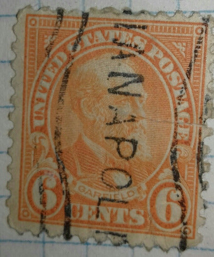 Sello Usa United States Postage Garfield 6 Cent 1922-1925 1