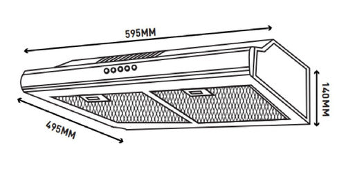 Purificador Aire Cocina Cromo 60cm Con/sin Salida 1