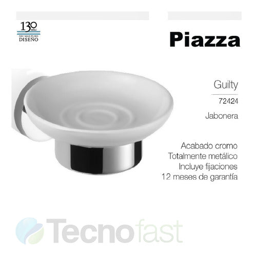 Accesorios Piazza Guilty Vaso + Jabonera + Toallero + Barral 2