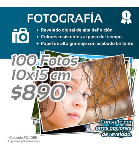 *** Revelado Digital 100 Fotos 10x15 - Folder *** 0