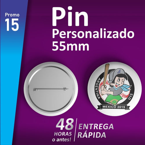 Nakazato Diseño: 15 Pins Botones Personalizado o Publicitario 55 Mm 4