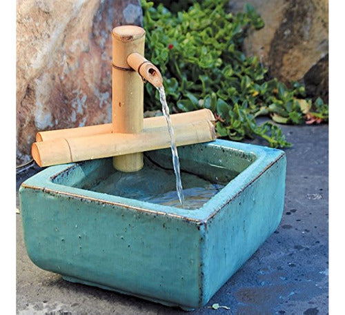 Bamboo Accents Fuente De Agua Para Jardín Zen Con Bomba, Int 0