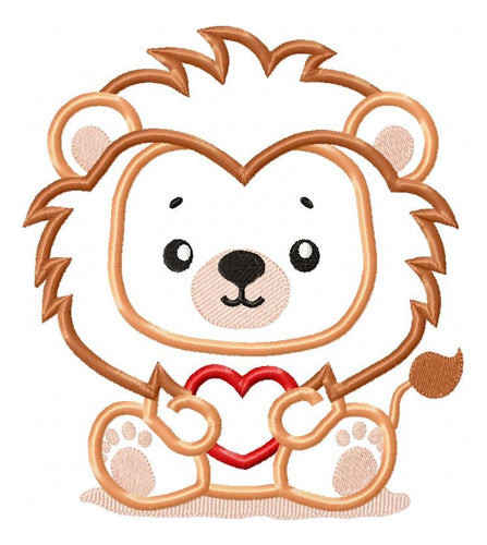 Embroidery Machine Design Template Lion Safari Heart 4820 0