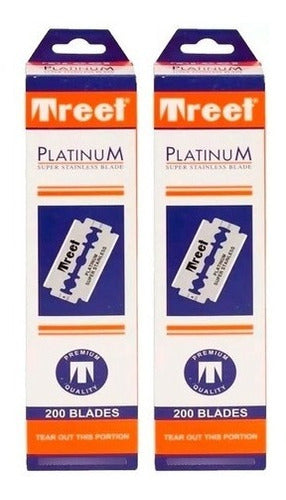 Treet Platinum 40 Barber Razor Blades 0