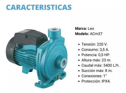 Leo 1/2 HP Single Phase Water Boosting Centrifugal Pump 4