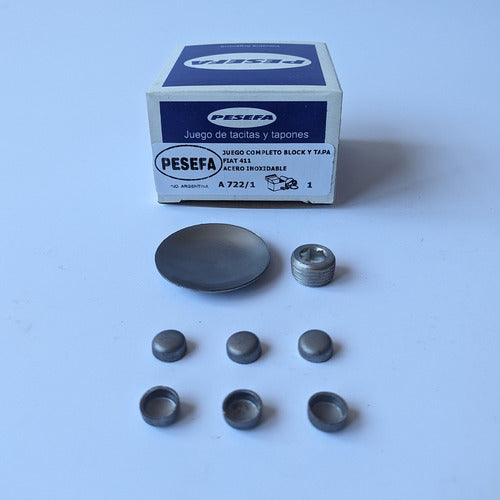 Complete Set of Stainless Steel Caps - Fiat 411 2