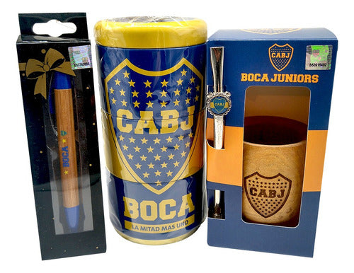 Mate Boca, Lata X 3 Y Boligrafo Bambú Regalo Día Del Padre 0