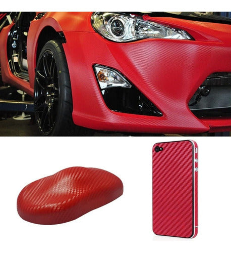 Carbon Fiber Red Moldable Textured Vinyl (25cm X 1.50m) 3